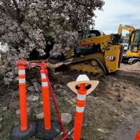 Lightning strike damages Hyrum front yard, knocks out power and natural gas line