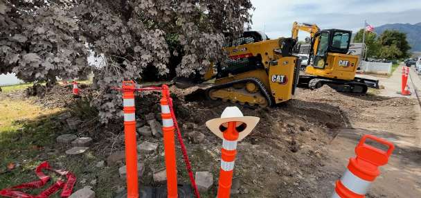 Lightning strike damages Hyrum front yard, knocks out power and natural gas line