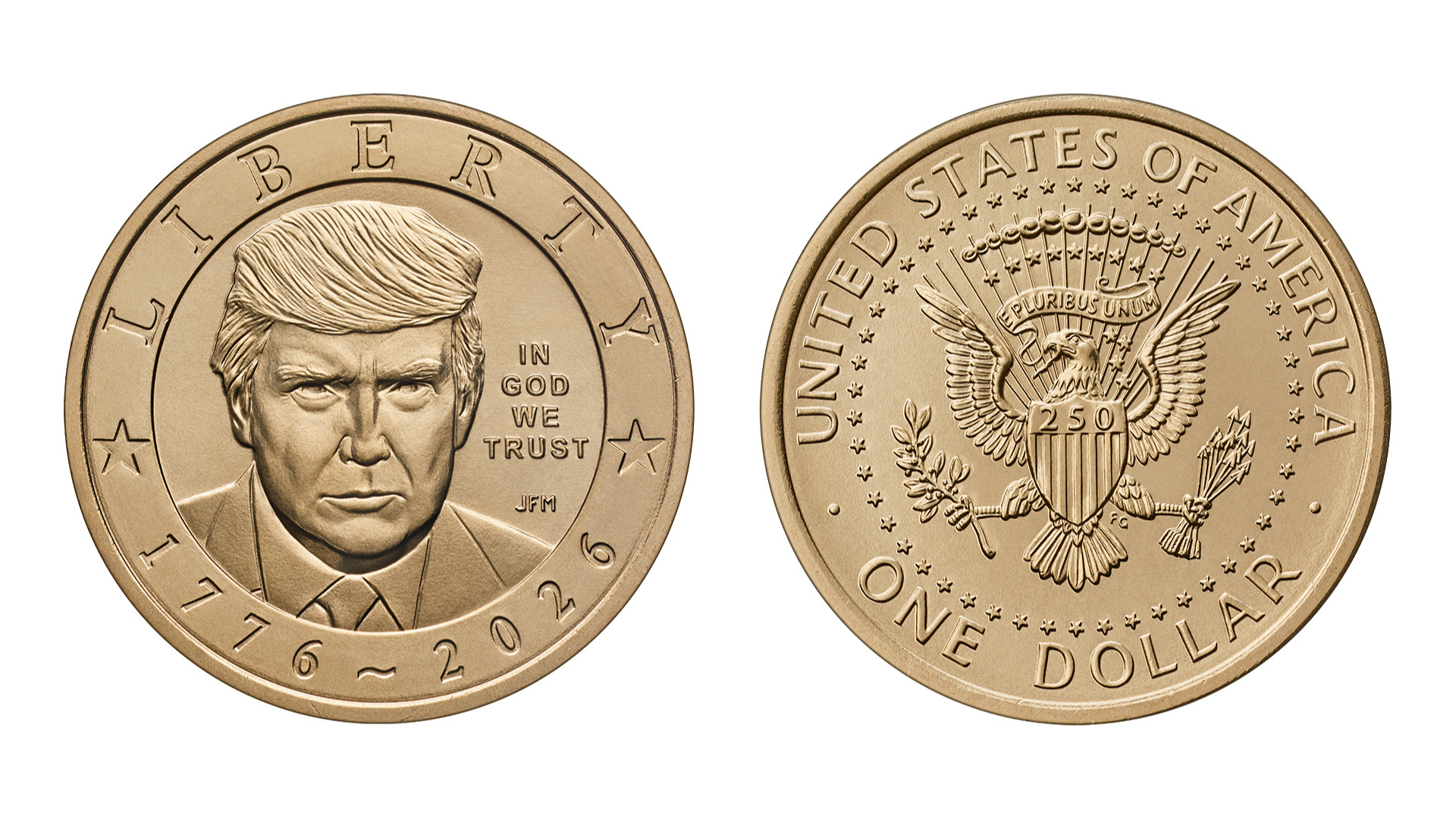 Heads or tails? $1 coin with Trump's face and gold finish to go on sale