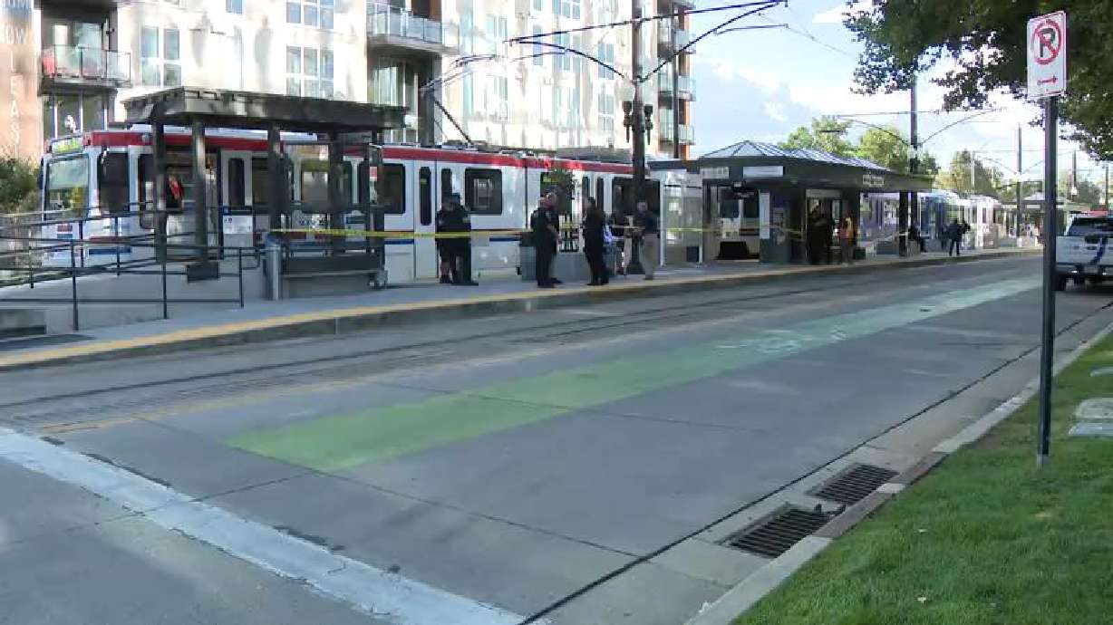 A person was stabbed while riding on the northbound Blue Line train in Salt Lake City on Wednesday.