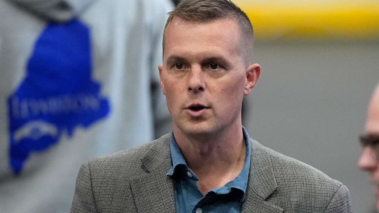Rep. Jared Golden, D-Maine, attends an event, October. 25, 2024, in Lewiston, Maine. Utah Rep. Burgess Owens is opening the door for Golden to become a Republican after Golden and another fellow Democrat rescued the GOP's agenda.