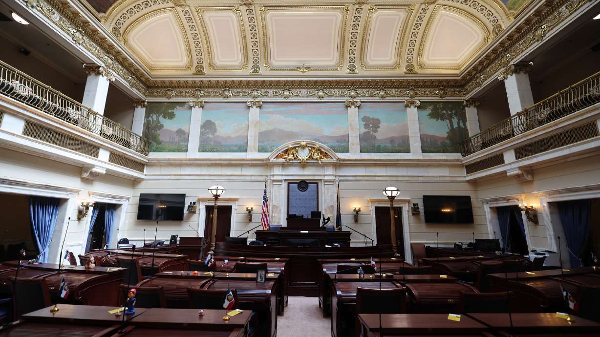 The Senate chamber at the Capitol in Salt Lake City on May 16, 2023. A Democratic candidate for Utah's Senate District 11 dropped out of the race last week, potentially giving Utah's only third-party lawmaker a simpler path to reelection this fall.