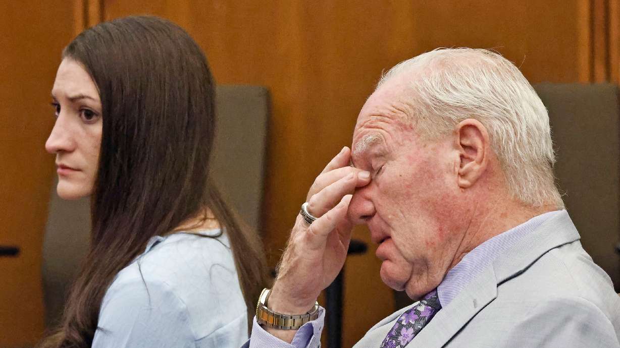 Lindsay Clancy and attorney Kevin Reddington as Judge William Sullivan tells the jury to keep discussing a possible verdict after jurors said for a second time they couldn't agree whether Lindsay Clancy was criminally responsible for killing her three children in 2023, Wednesday, in Plymouth, Mass. Sullivan sent the jury home, to return Thursday morning.