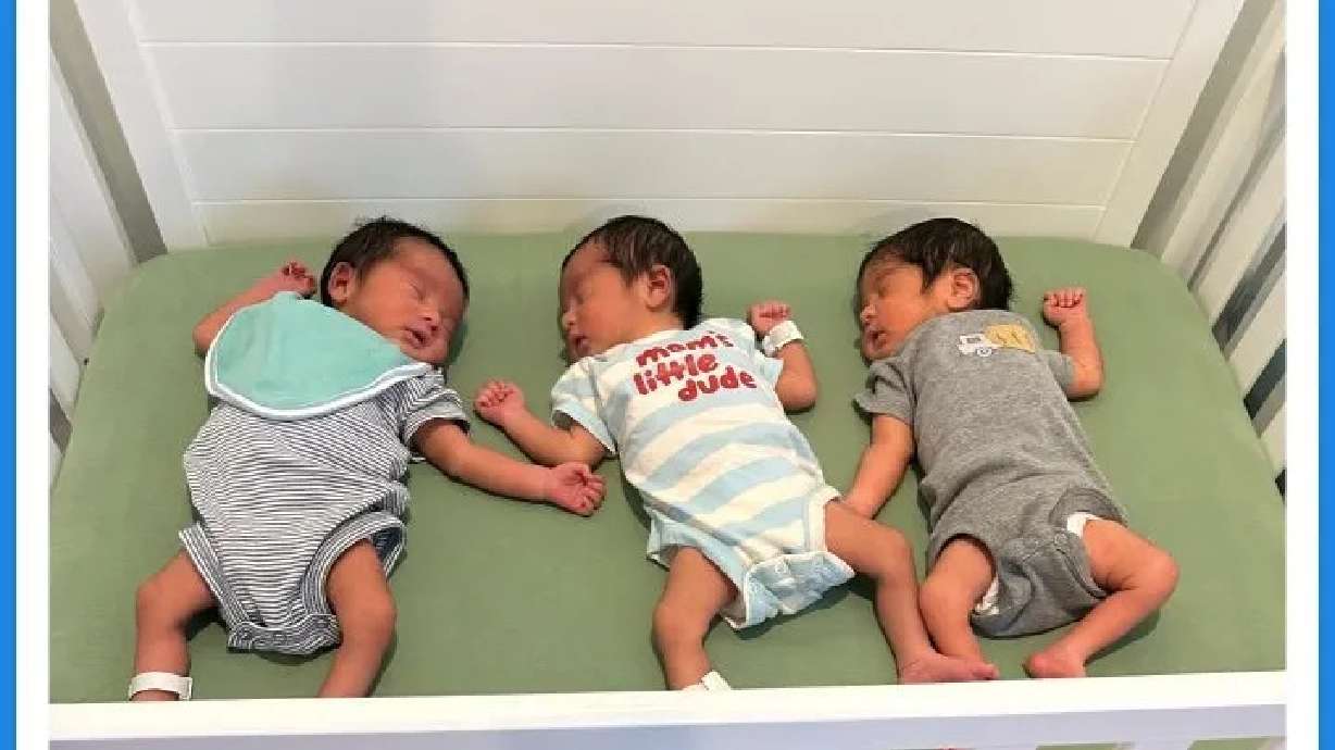 Nyla Crafts' triplets are pictured in an undated photo. A South Bay family has grown from four to seven overnight after welcoming a rare set of naturally conceived triplets, a pregnancy that medical professionals described as an uncommon occurrence.