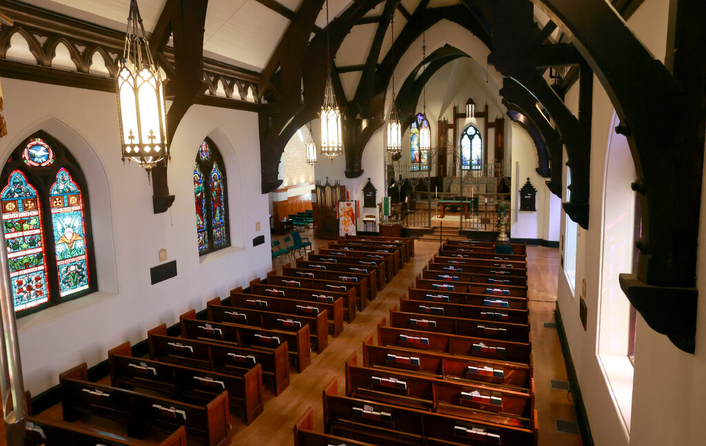 The interior of the Episcopal Cathedral Church of St. Mark is pictured in Salt Lake City on Tuesday.