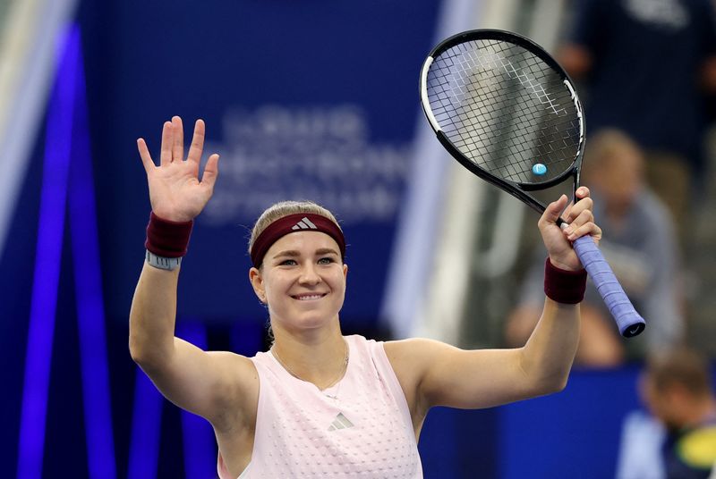 Tennis - U.S. Open - Flushing Meadows, New York, United States - September 2, 2026 Czech Republic's Karolina Muchova celebrates winning her second round match against Britain's Katie Boulter IMAGN IMAGES via Reuters/Amber Searls