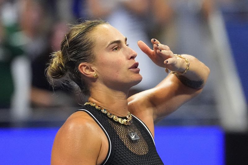 Tennis - U.S. Open - Flushing Meadows, New York, United States - September 2, 2026 Belarus' Aryna Sabalenka celebrates after winning her second round match against Russia's Polina Iatcenko IMAGN IMAGES via Reuters/Robert Deutsch