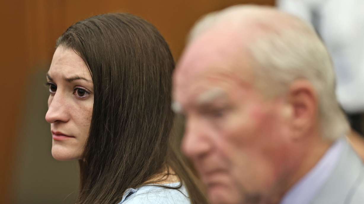 Lindsay Clancy and attorney Kevin Reddington watch as Judge William Sullivan tells the jury to keep discussing a possible verdict after jurors said for a second time they couldn't agree whether Clancy was criminally responsible for killing her three children in 2023, Wednesday, in Plymouth, Mass. The jury is set to resume deliberating Thursday.