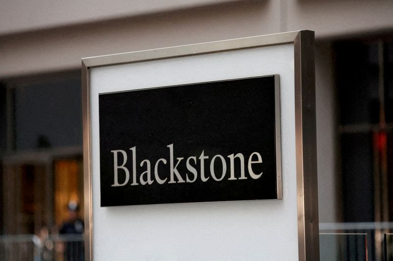 FILE PHOTO: A logo of Blackstone is pictured in Manhattan, New York City, U.S. July 29, 2025.