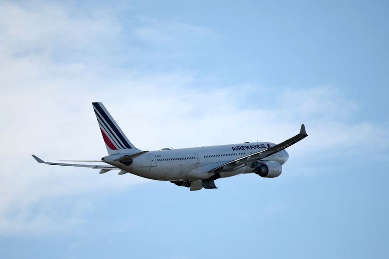 An Air France Airbus A330 plane takes off from Paris Charles de Gaulle airport in Roissy-en-France near Paris, France, December 2, 2021.