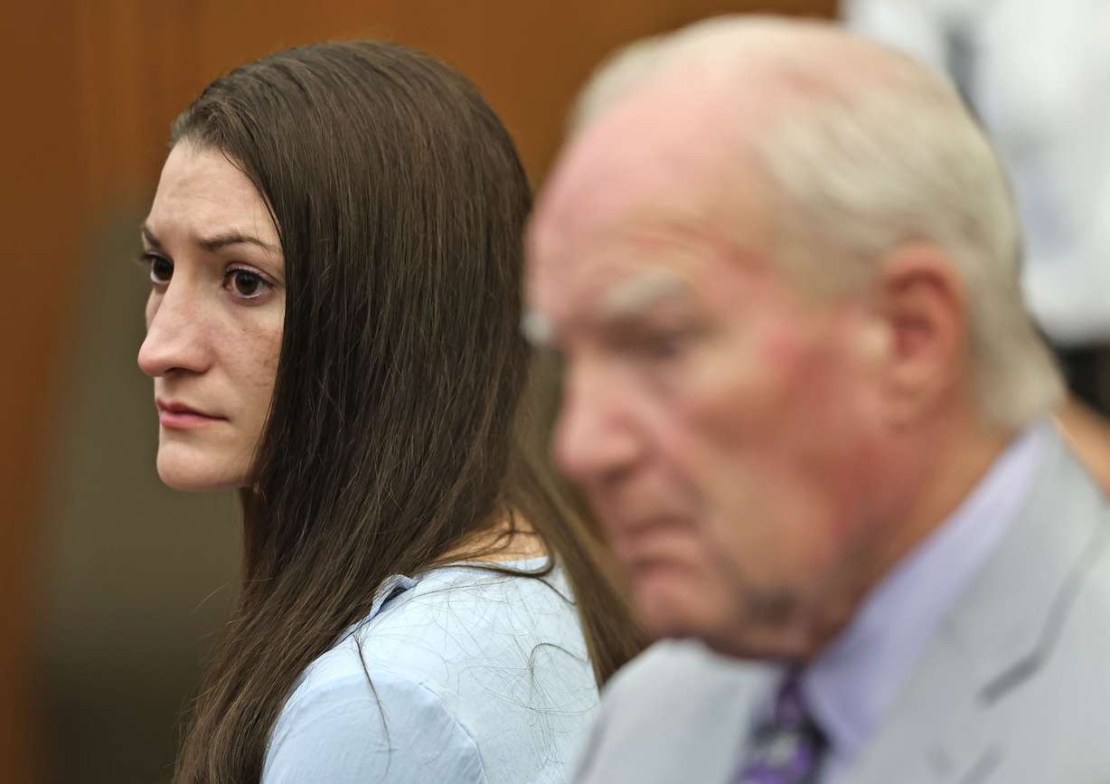 Lindsay Clancy and attorney Kevin Reddington watch as Judge William Sullivan tells the jury to keep discussing a possible verdict after jurors said for a second time they couldn't agree whether Lindsay Clancy was criminally responsible for killing her three children in 2023, Wednesday, in Plymouth, Mass.