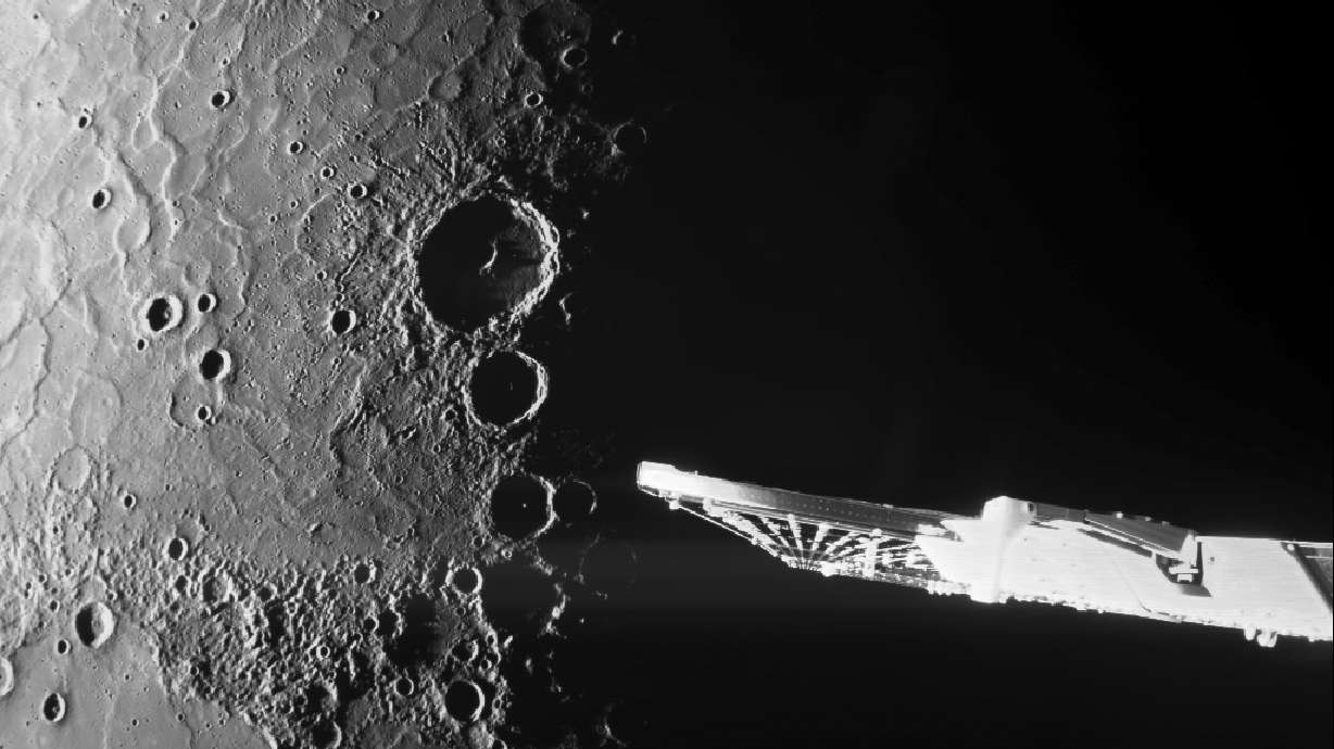 Mercury's north pole captured by the European-Japanese spacecraft BepiColombo. Two spacecraft from the mission left their mother ship on Thursday, beginning the home stretch of their decade-long voyage to the planet.