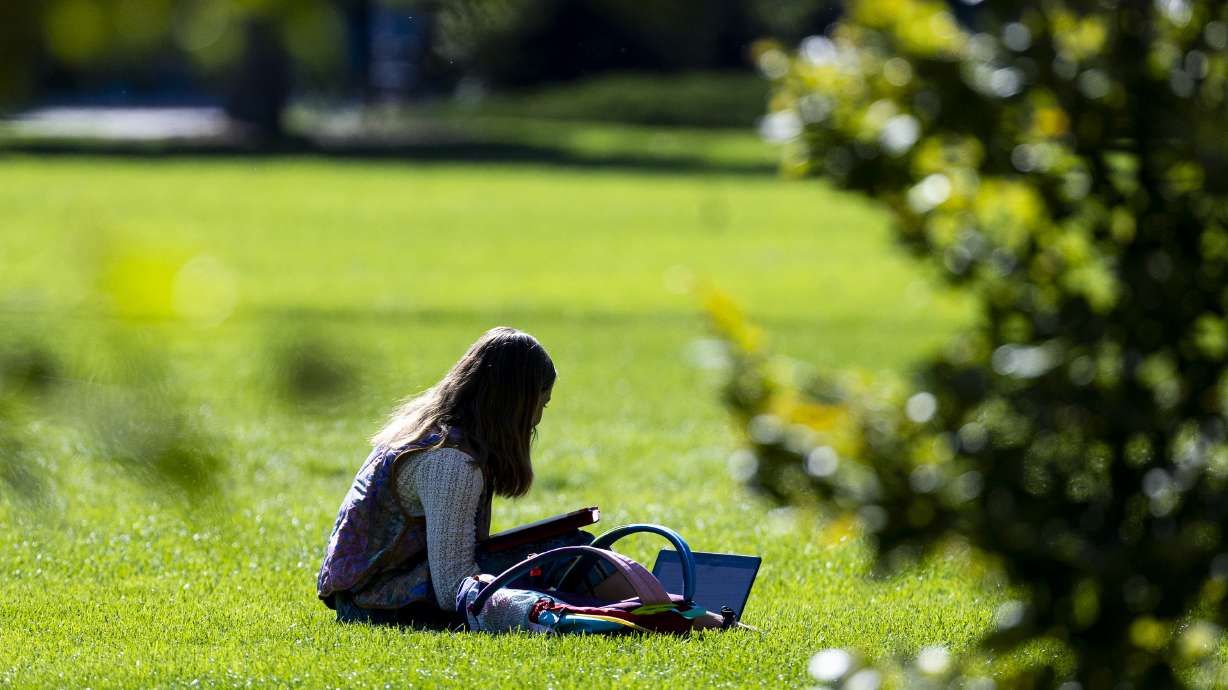 The grounds of Utah State University in Logan on Oct. 1, 2025. Utah generally performs better than the national average in educational attainment, but a new report shows that gender differences can still shape women's opportunities.