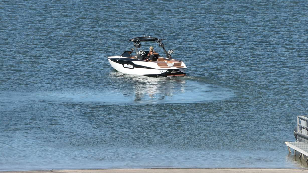 A boat is pictured at Jordanelle State Park on Thursday. State park managers at reservoirs across Utah are urging people to watch out for others and take proper safety precautions as bodies of water become crowded this Labor Day weekend.