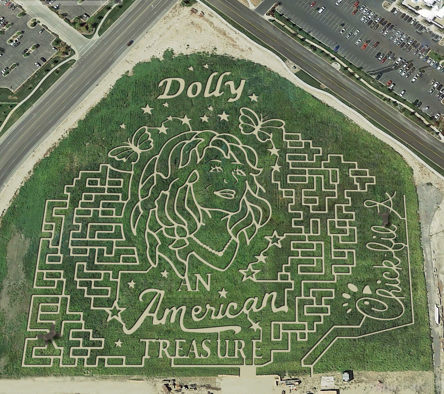 Cornbelly's in Lehi unveils its own Dolly Parton-themed corn maze ahead of its opening day on Friday.