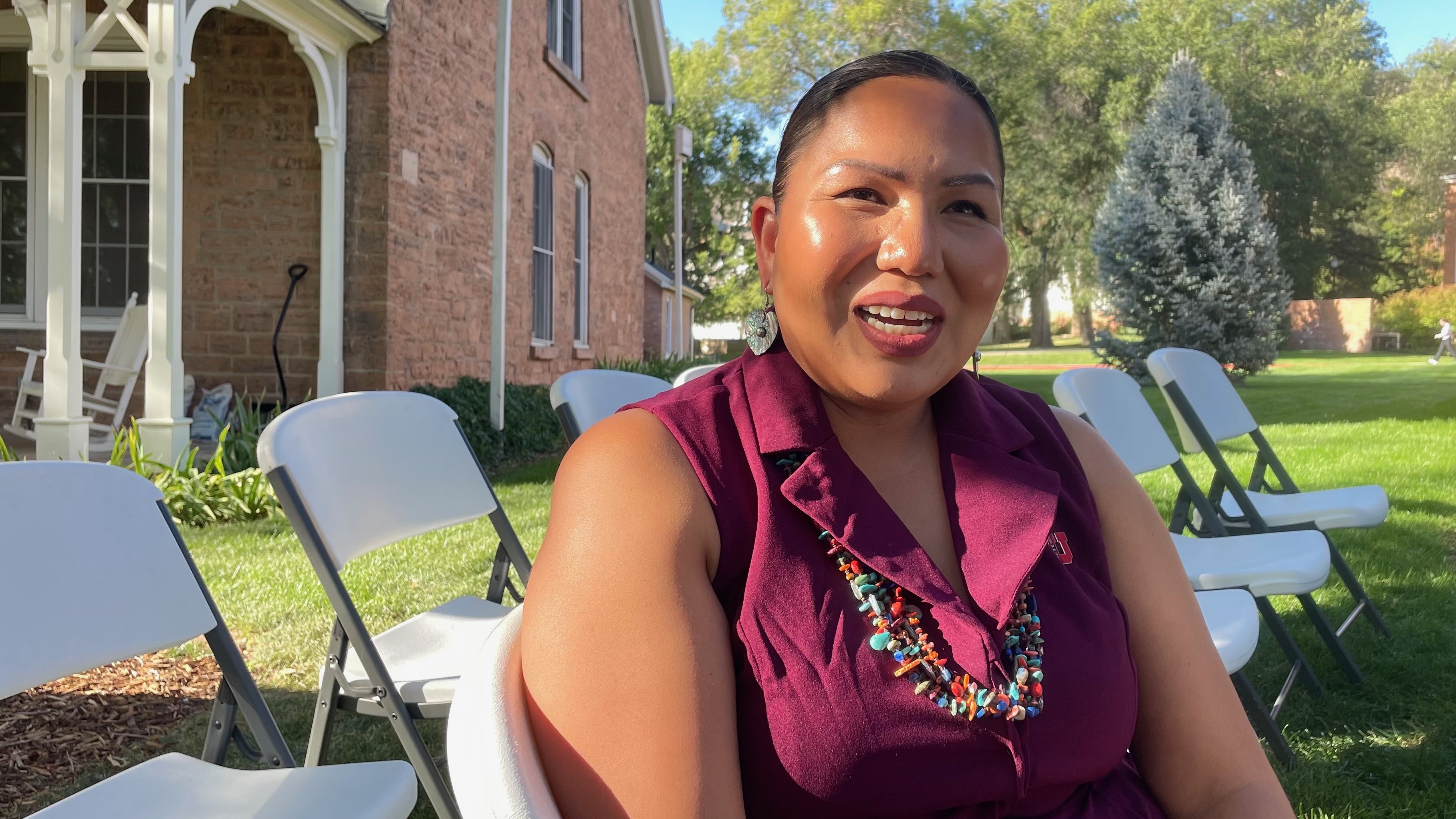 The University of Utah on Thursday unveiled Native Ascent House, a residential facility geared to Indigenous students. The photo shows Tashina Barber, who helps oversee the Native Ascent program.