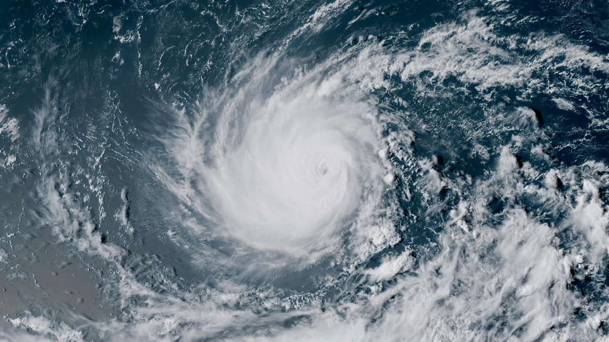Satellite imagery of Hurricane Lowell on Thursday evening. Hawaii is under a state of emergency as the storm is following an eerily similar path to Hurricane Iniki in 1992.
