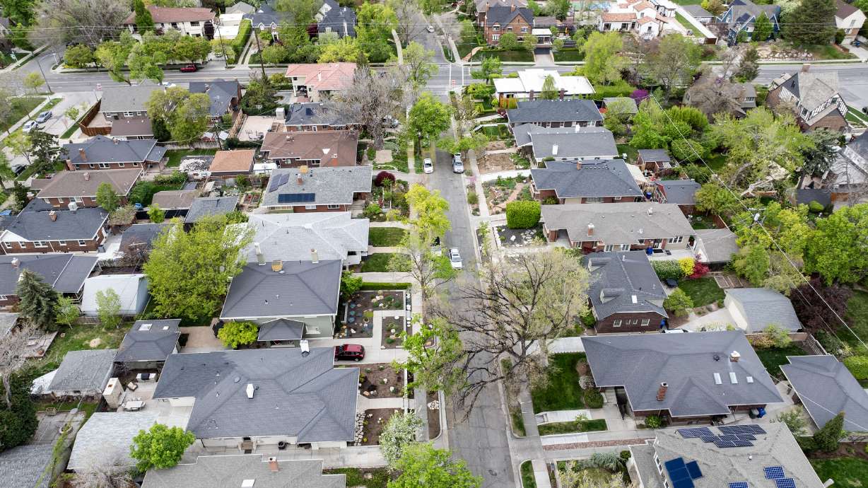 Homes in Salt Lake City are pictured April 10. A proposed zoning ordinance in Salt Lake City seeks to make it easier for homeowners on larger lots to build second homes is among the latest ideas for increasing housing stock.