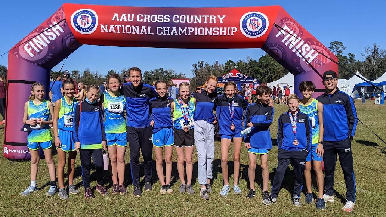Roadrunner Junior Club competes in the AAUU Cross Country National Championship in 2025. Young runners are shattering times once thought out of reach.