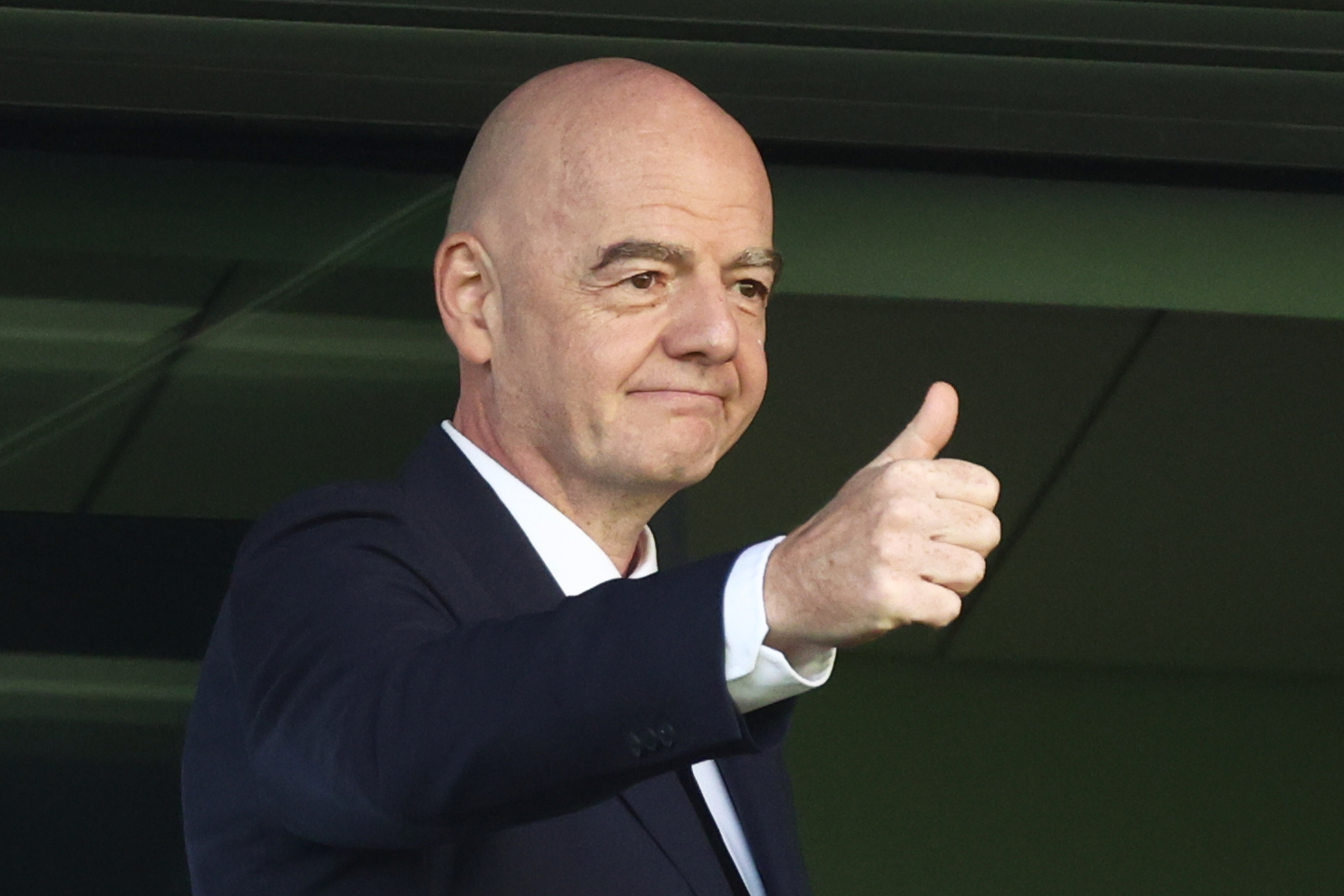 FIFA President Gianni Infantino arrives to attend the opening game of the Women's U20 World Cup opening match between Poland and Argentina in Katowice, Poland, Saturday, Sept. 5, 2026. 