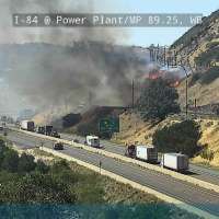 Grass fire closes I-84 in Weber