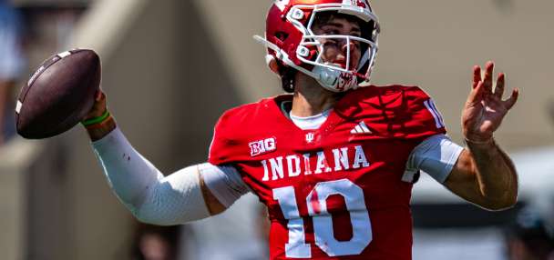 Josh Hoover throws 4 TD passes as No. 6 Indiana opens title defense with a 52-16 rout of North Texas