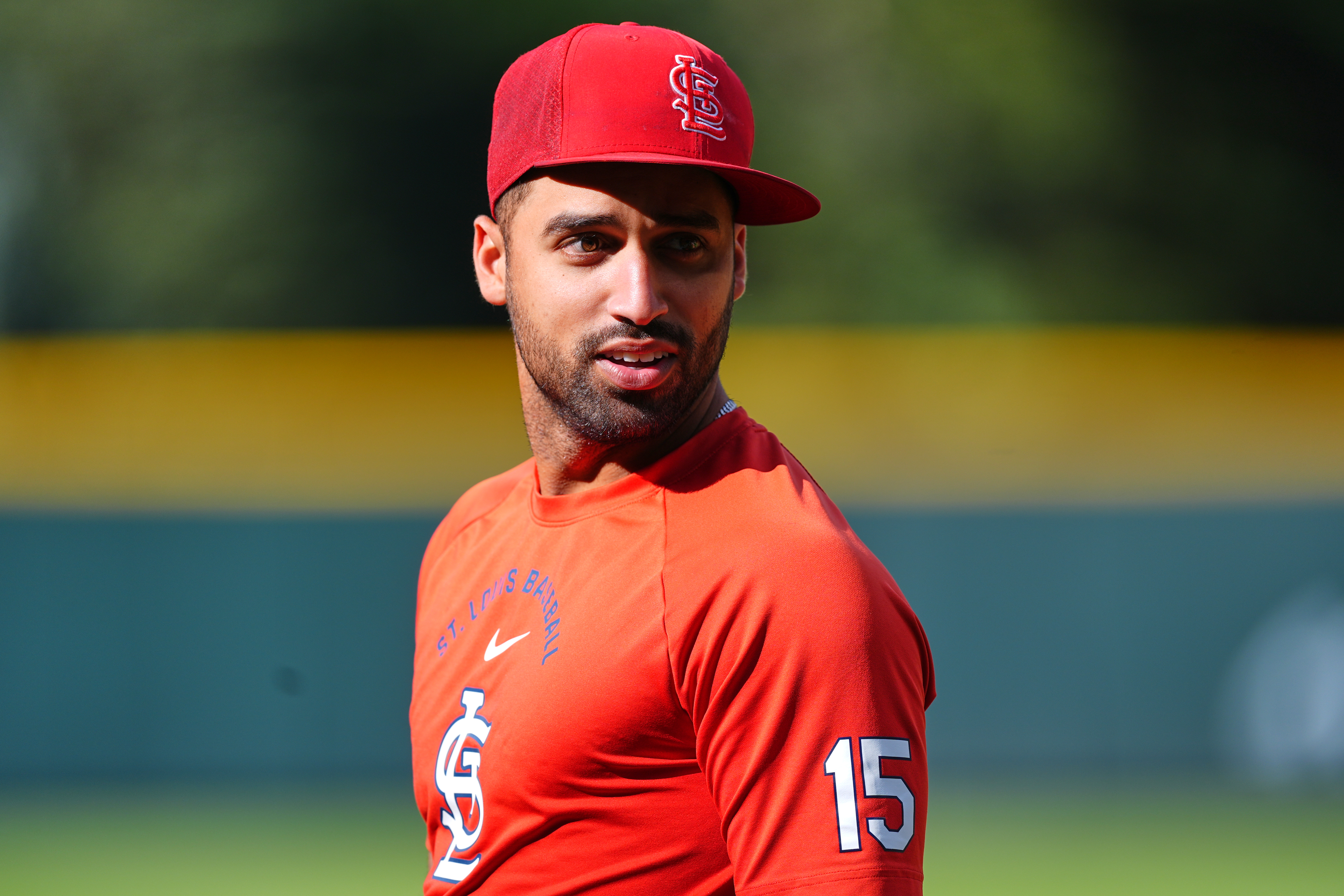 St. Louis Cardinals left fielder José Fermín warms up before a baseball game against the Colorado Rockies, Saturday, Sept. 5, 2026, in Denver. 
