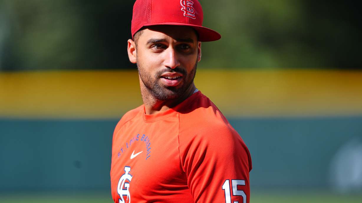 St. Louis Cardinals left fielder José Fermín warms up before a baseball game against the Colorado Rockies, Saturday, Sept. 5, 2026, in Denver.
