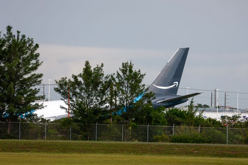 Amazon cargo plane sends up billowing cloud of smoke after overrunning runway at Miami airport