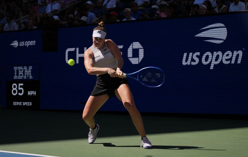 Tennis - U.S. Open - Flushing Meadows, New York, United States - September 6, 2026 Czech Republic's Linda Noskova in action during her round of 16 match against Ukraine's Marta Kostyuk IMAGN IMAGES via Reuters/Jerry Lai