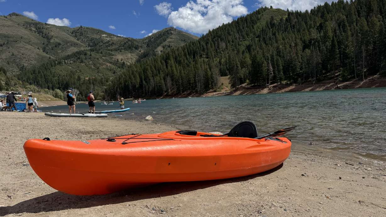 People recreate for Labor Day weekend at Tibble Fork Reservoir on Monday.