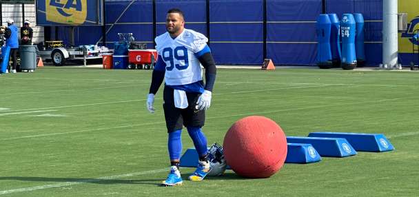 Aaron Donald pleased with how return to field is going, mum on status for Rams' season opener