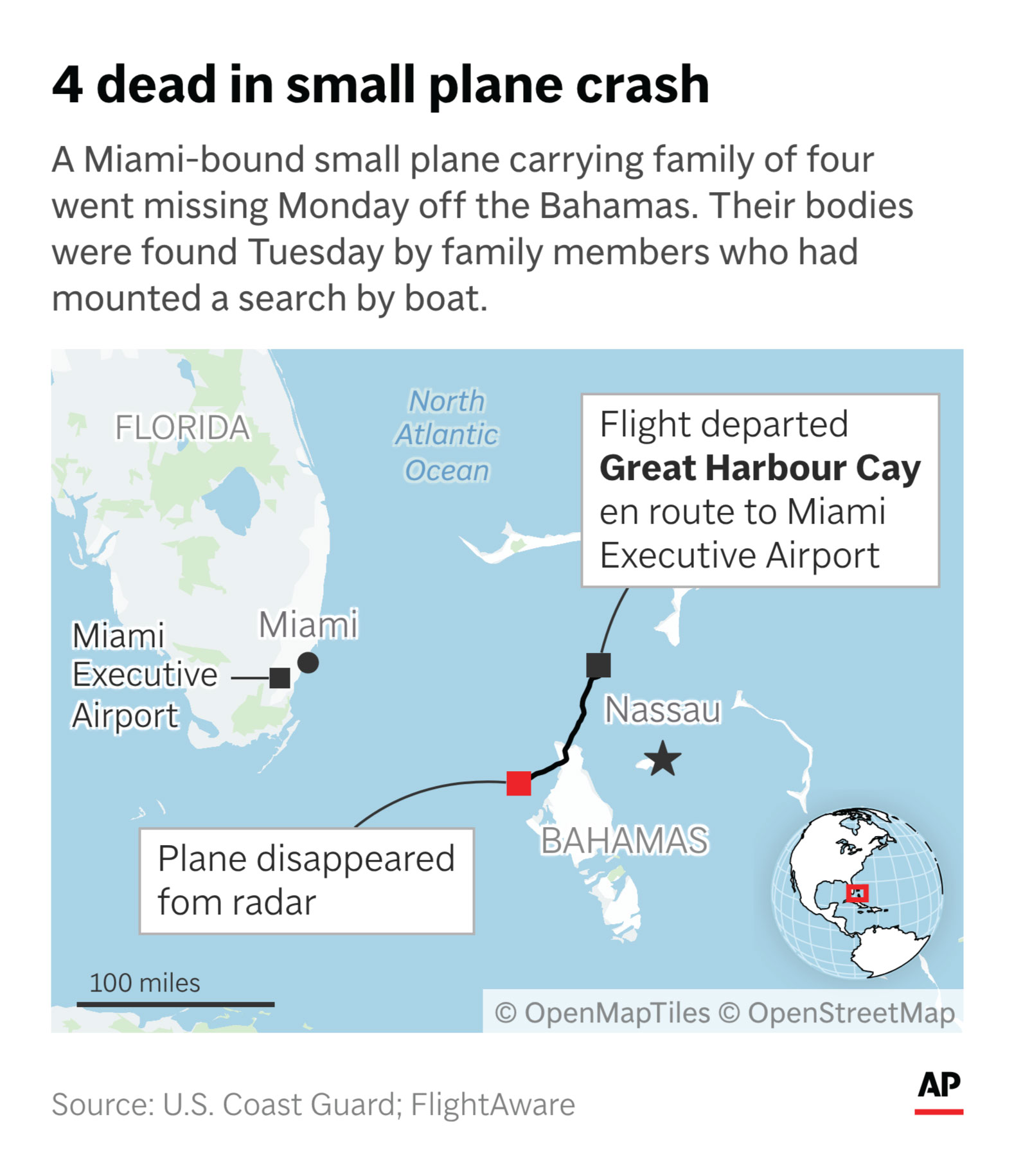 Relative says all 4 family members aboard plane missing off the Bahamas found dead