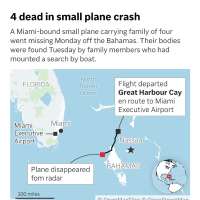 Relative says all 4 family members aboard plane missing off the Bahamas found dead