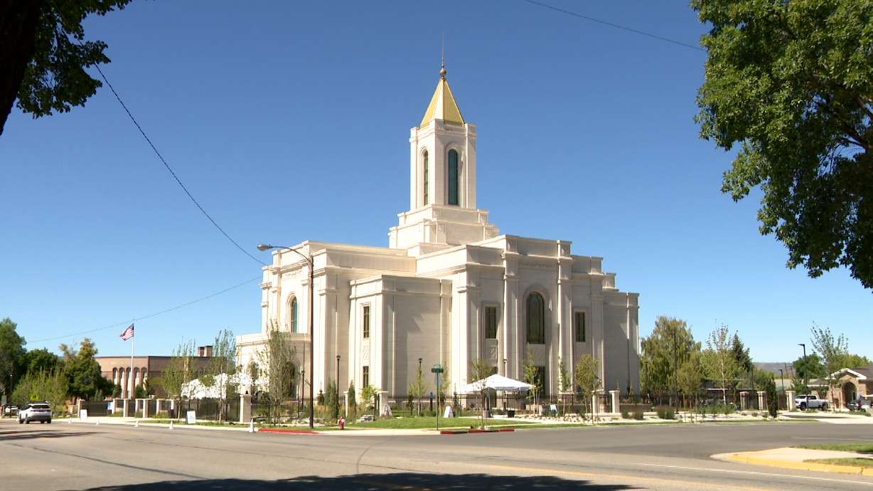 The Montpelier Idaho Temple of The Church of Jesus Christ of Latter-day Saints is pictured on Tuesday. The public open house for The Church of Jesus Christ of Latter-day Saints' Montpelier, Idaho Temple begins this week, allowing visitors to tour the new building before its dedication.