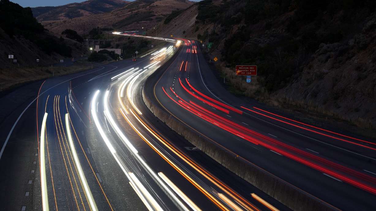 Traffic moves through Parleys Canyon on Labor Day, Monday. Gas prices are continuing to rise, with diesel prices hitting a new all-time high as global conflcts continue to disrupt the petroleum industry.