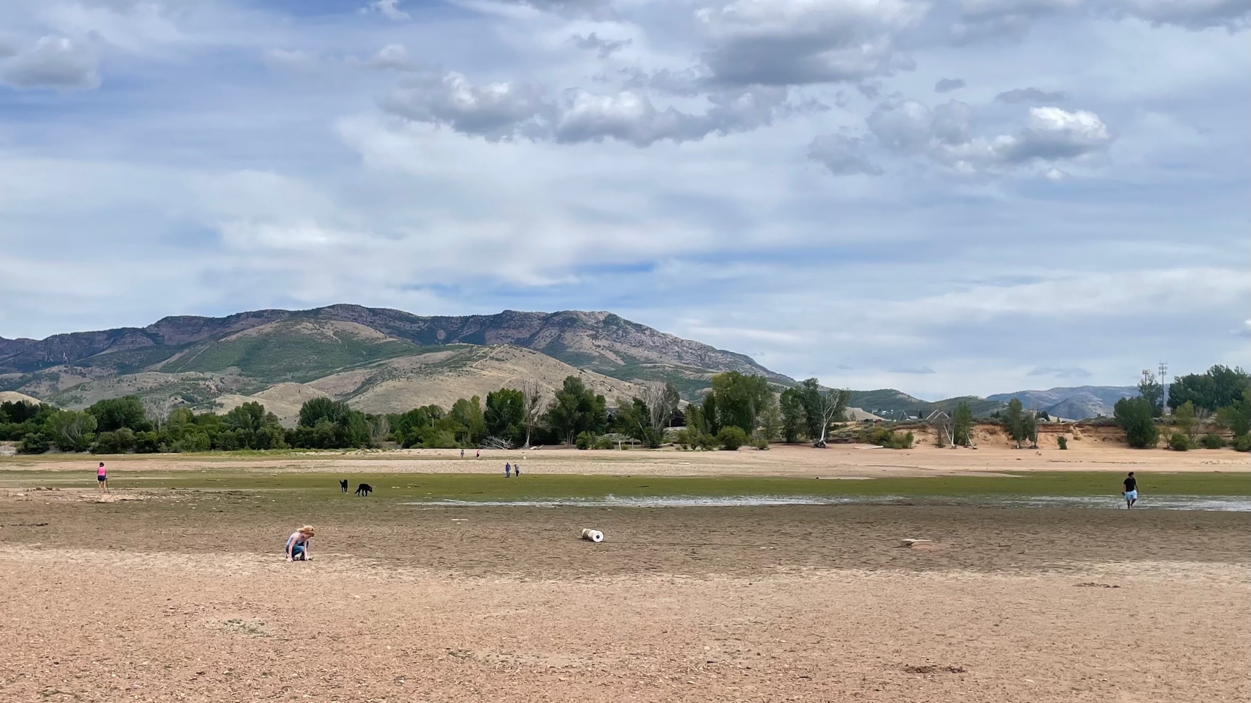 With Pineview Reservoir in Weber County emptying, plans to install a replacement section of pipeline across the bed of the lake are expected to move forward next week. Part of the drained lake bed is pictured on Sunday.