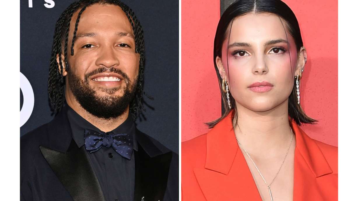 Jalen Brunson appears at the Time100 Sports List in New York on July 16, 2026, left, and Inde Navarrette appears at the Los Angeles premiere of "The Black Phone" on June 21, 2022.