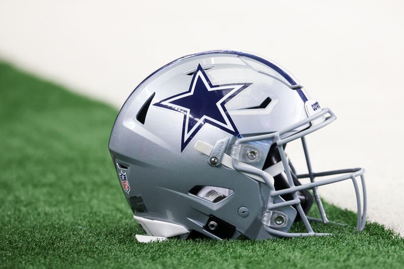 FILE PHOTO: Nov 23, 2025; Arlington, Texas, USA; A general view of a Dallas Cowboys helmet before the game against the Philadelphia Eagles at AT&T Stadium.