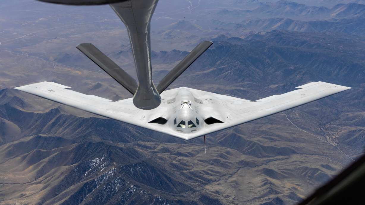 Northrop Grumman and Utah leaders formally unveiled a new facility on Wednesday in Layton near Hill Air Force Base that will aid in B-21 Raider production. The undated photo shows a B-21, which is still in development.