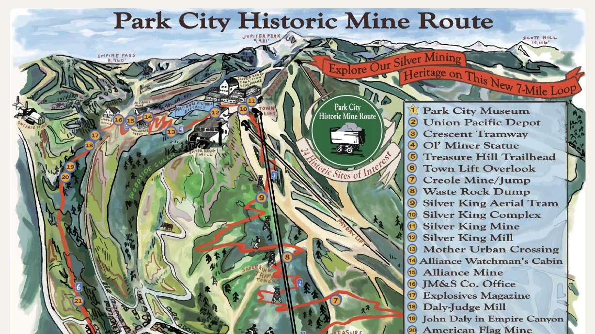 The Park City Historic Mine Route, a 7-mile biking and hiking trail that winds through two dozen historic mining sites, is now open to the public.