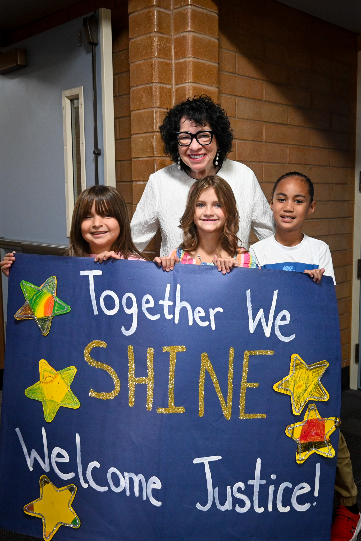 Supreme Court Justice Sonia Sotomayor is pictured with Jordan School District students.