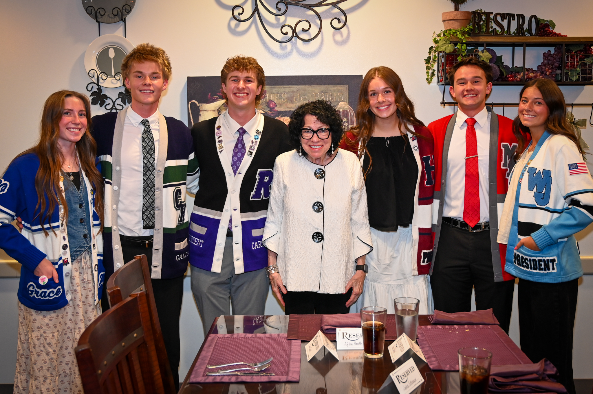 Supreme Court Justice Sonia Sotomayor is pictured with Jordan School District students.