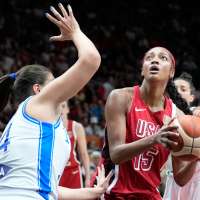 Rivals Angel Reese and Caitlin Clark having 'fun' playing together for US and not against each other