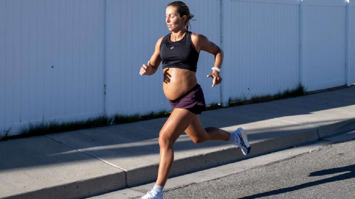 A Utah mom who has become known for running a "fast mile" at nine months pregnant, is at it again. This time, she is gearing up to run a sub-five-minute mile on Oct. 7, to mark nine months pregnant with her third child.