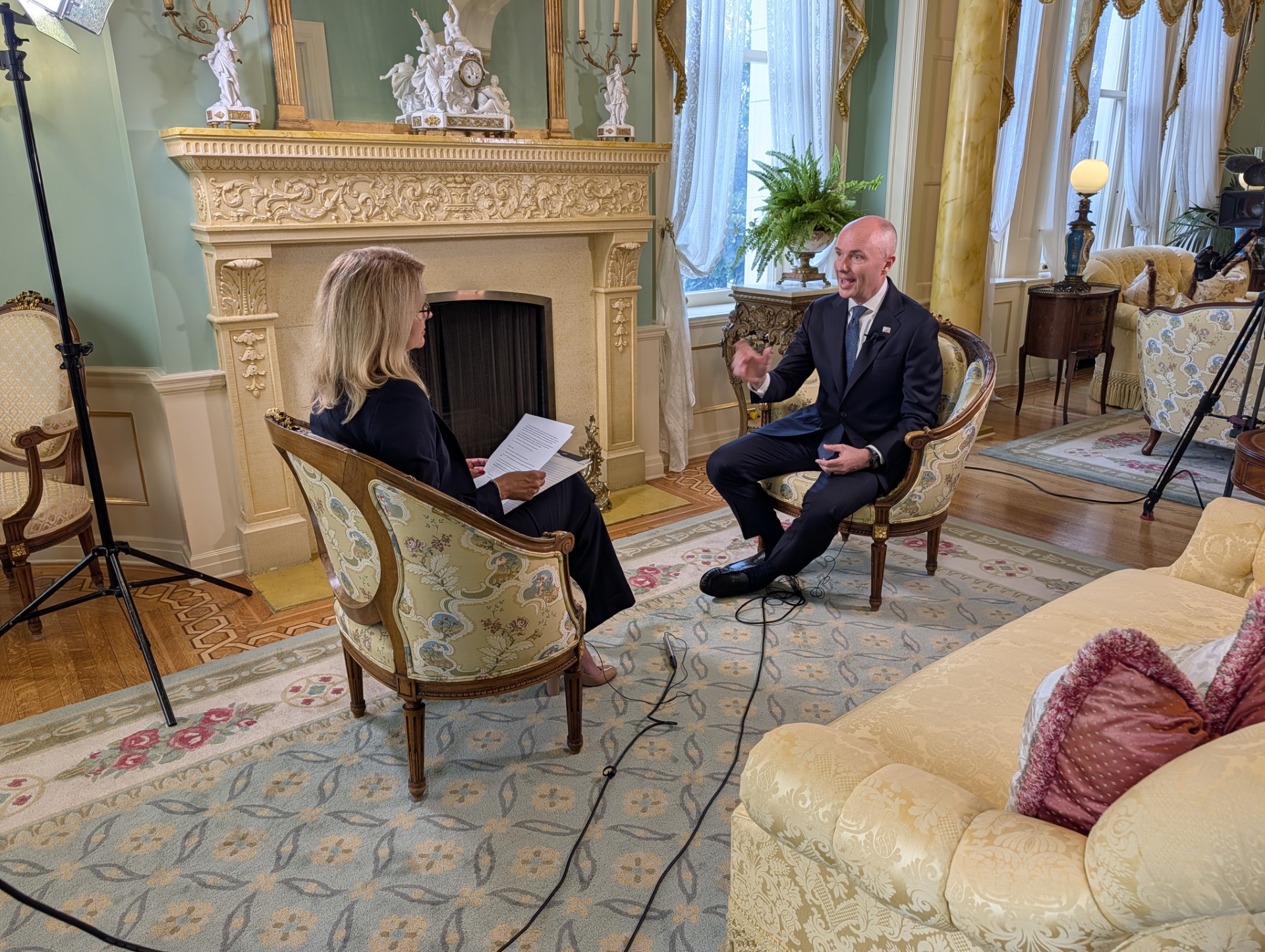 KSL's Lori Prichard interviews Utah Gov. Spencer Cox at the governor's mansion in Salt Lake City, nearly a year after conservative activist Charlie Kirk was shot and killed on Sept. 10, 2025.