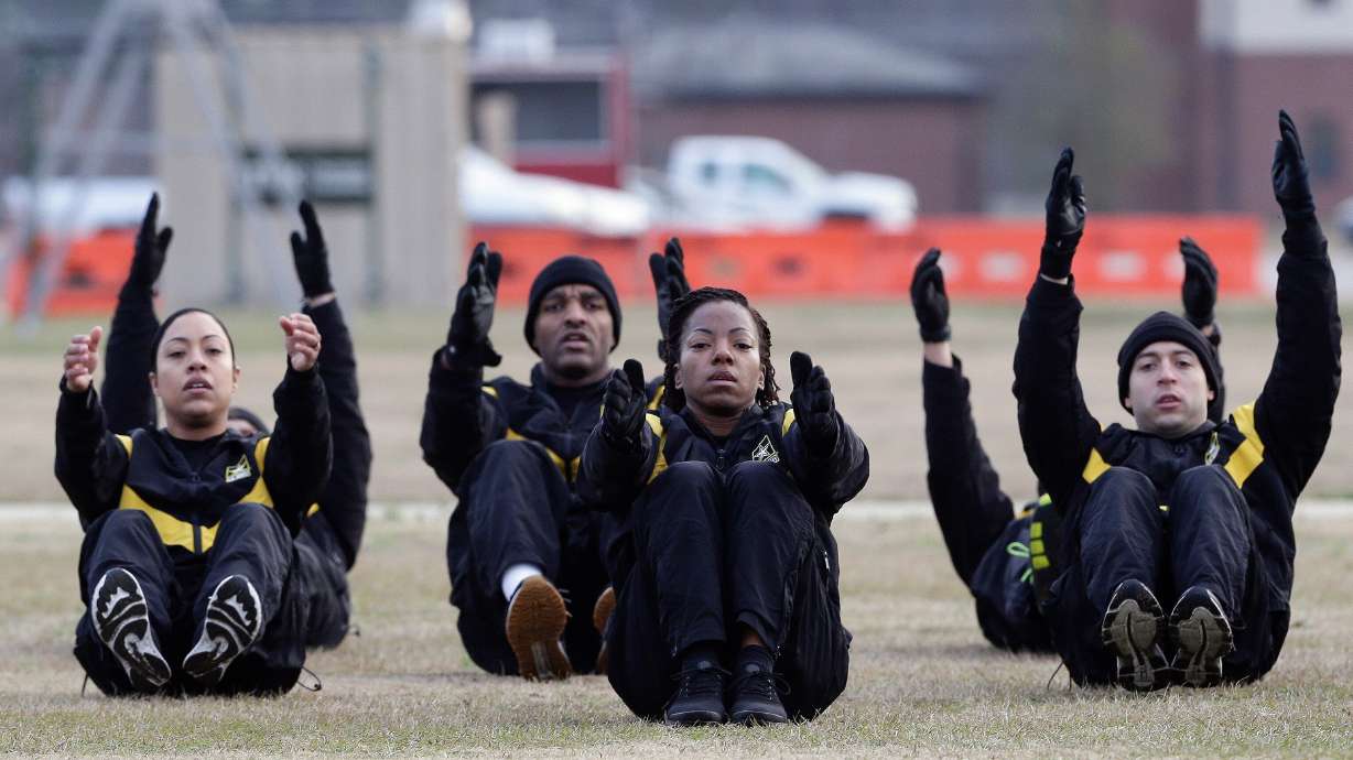 On Jan. 8, 2019, U.S. Army troops in training to become instructors participated in a combat fitness test at the 108th Air Defense Artillery Brigade compound at Fort Bragg, N.C.