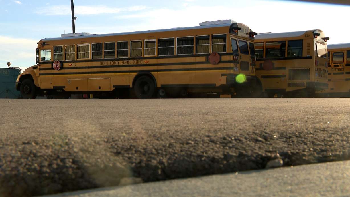 Two elementary school students with special needs were left alone on a school bus after a substitute driver failed to complete required procedures, according to the Tooele County School District.