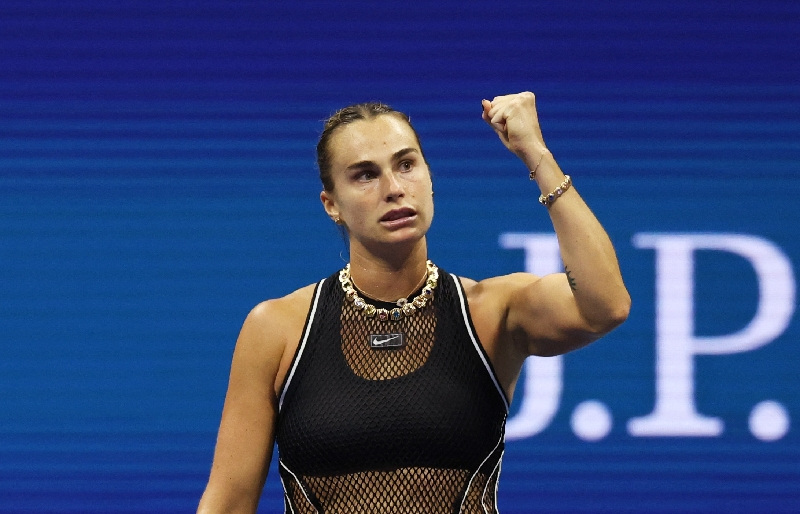 Tennis - U.S. Open - Flushing Meadows, New York, United States - September 10, 2026 Belarus' Aryna Sabalenka celebrates winning her semi final match against Jessica Pegula of the U.S. IMAGN IMAGES via Reuters/Geoff Burke