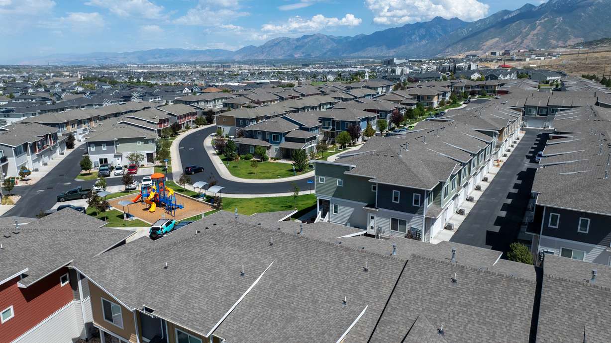 New homes and apartments in the Bluffdale area on Aug. 24.